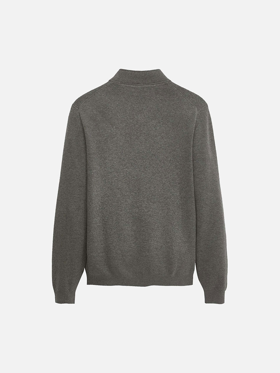 Zipped cotton cardigan