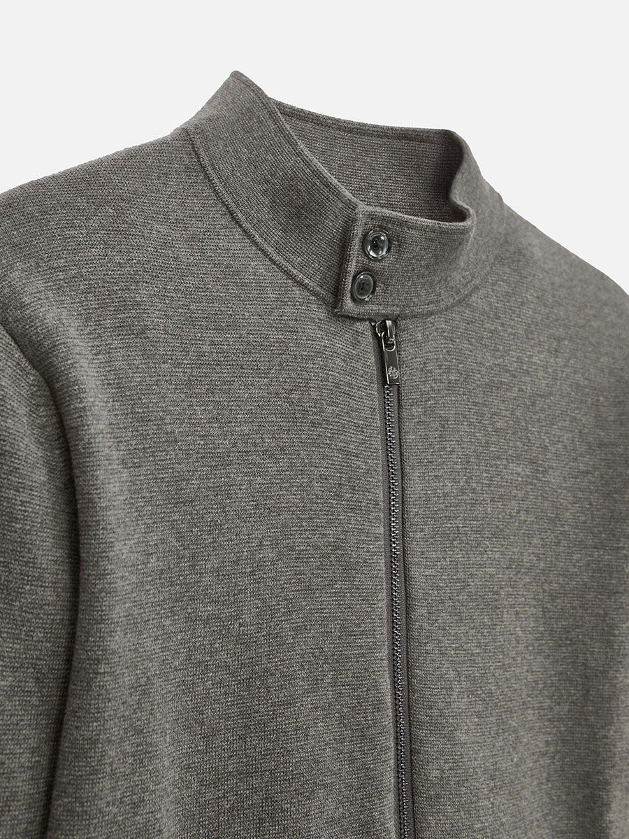 Zipped cotton cardigan