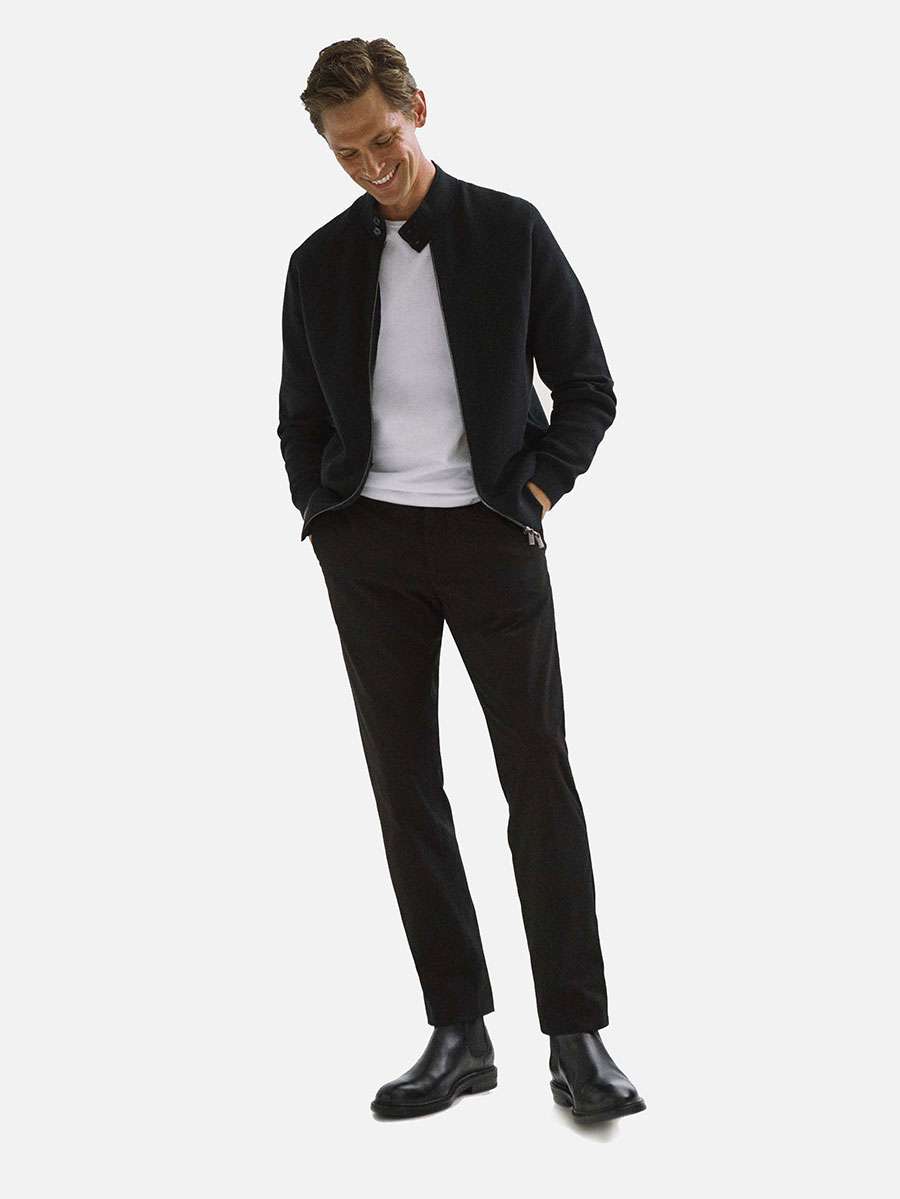 Zipped cotton cardigan