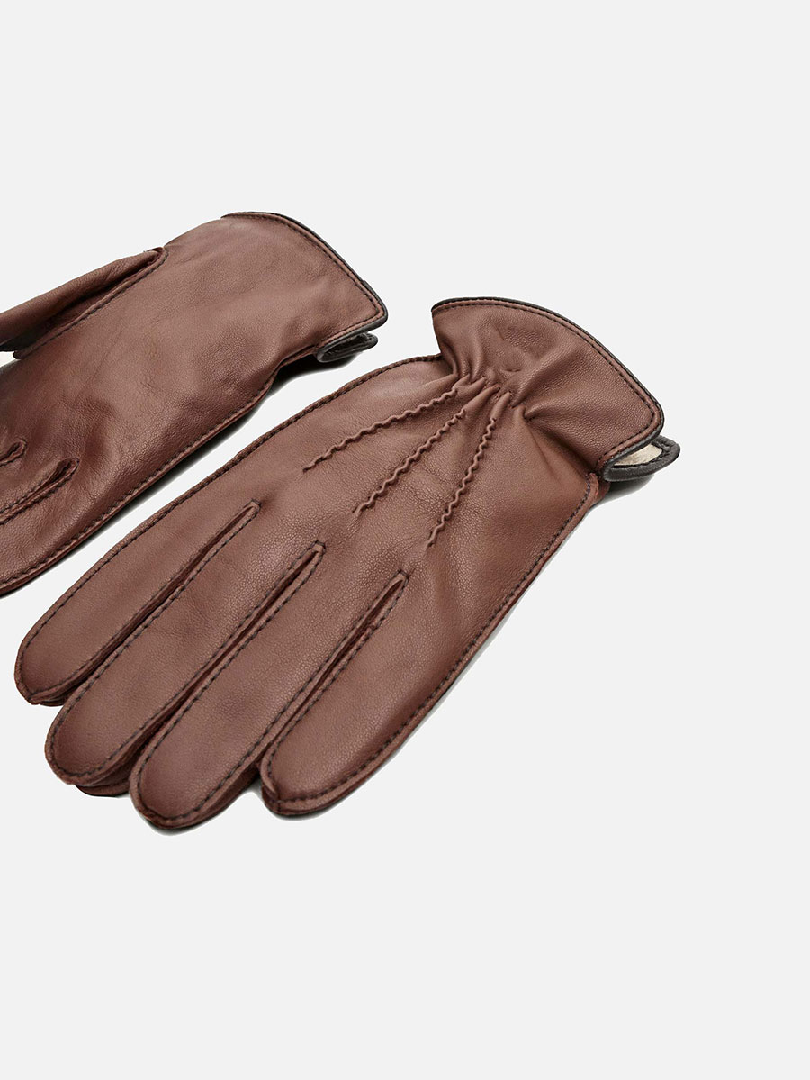 Leather, wool and cashmere gloves